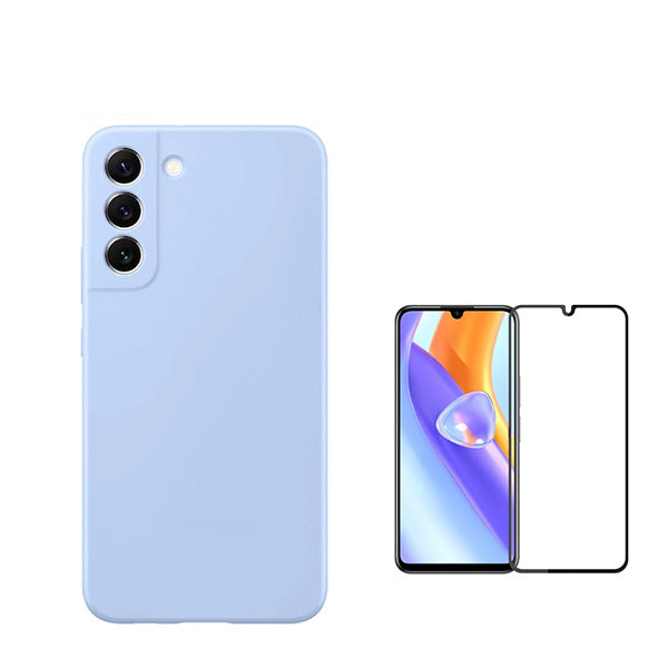 Kit Película de Vidro Temperado GorilasGlass + Capa Proteção Traseira Silicone Phonecare para Samsung Galaxy A25 5G - Azul Claro