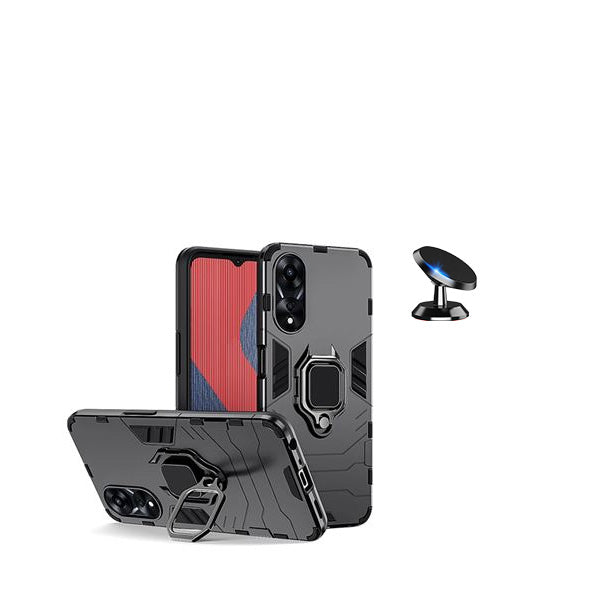 Kit Suporte Magnético + Capa de Proteção Militar Magnética GIFT4ME para Oppo A38 4G - Preto