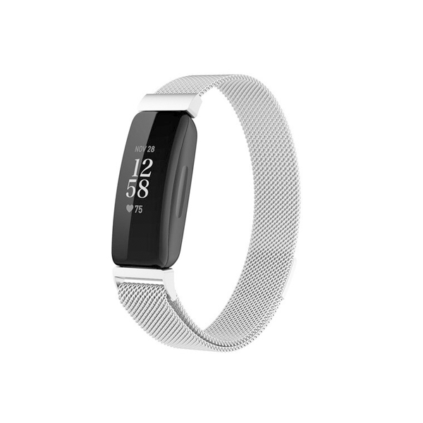 Bracelete Milanese Com Fecho Magnético para Fitbit Inspire 2 - Cinza