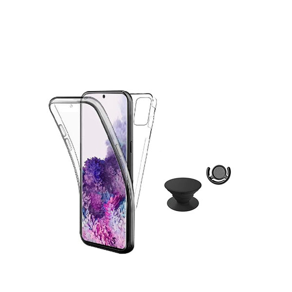 Kit Capa 360° Proteção Frente e Verso + 1 HandHolder + 1 Suporte HandHolder Preto GIFT4ME para Samsung Galaxy A05 - Transparente/Preto