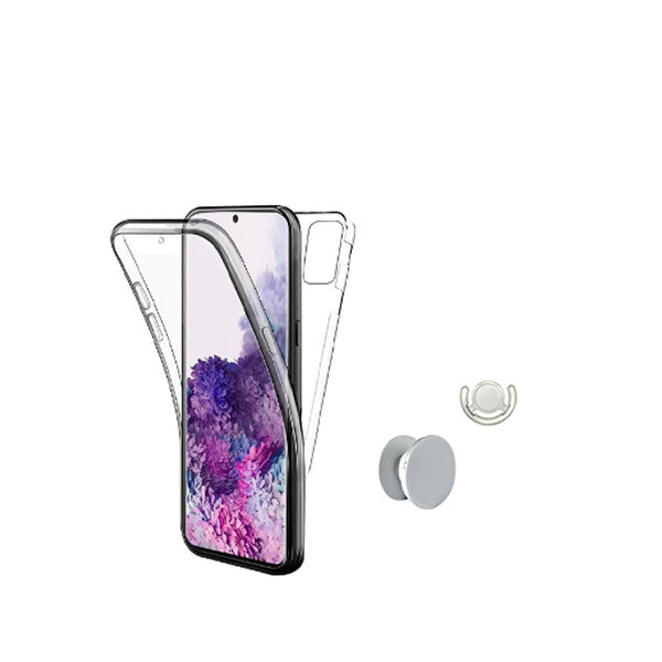 Kit Capa 360° Proteção Frente e Verso + 1 HandHolder + 1 Suporte HandHolder Branco GIFT4ME para Samsung Galaxy A05 - Transparente/Branco