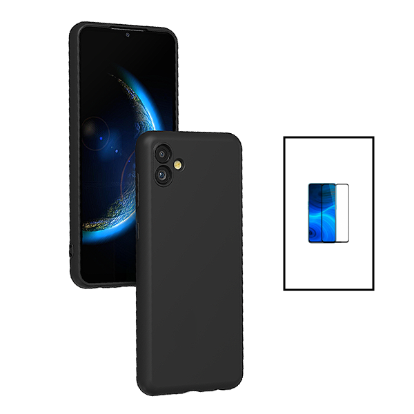 Kit Película de Vidro Temperado GorilasGlass + Capa Proteção Traseira Silicone para Samsung Galaxy A04e - Preto