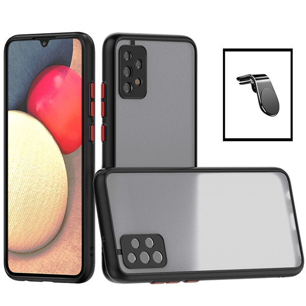 Kit Capa Traseira Proteção Camara + Suporte de Carro Magnético L para Samsung Galaxy A33 5G - Preto