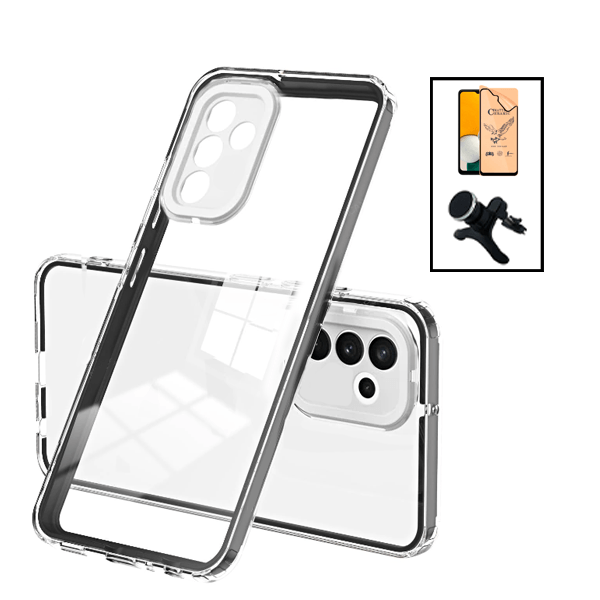 Kit Capa 360 Airbag Anti-Quedas Proteção de Camara + Suporte reforçado de Carro para Samsung Galaxy A13 5G - Transparente