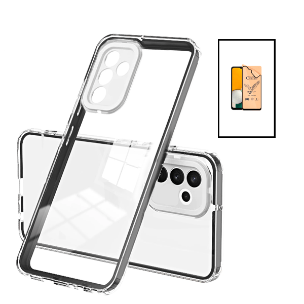 Kit Capa 360 Airbag Anti-Quedas Proteção de Camara + Ceramica Full Cover para Samsung Galaxy A13 5G - Transparente