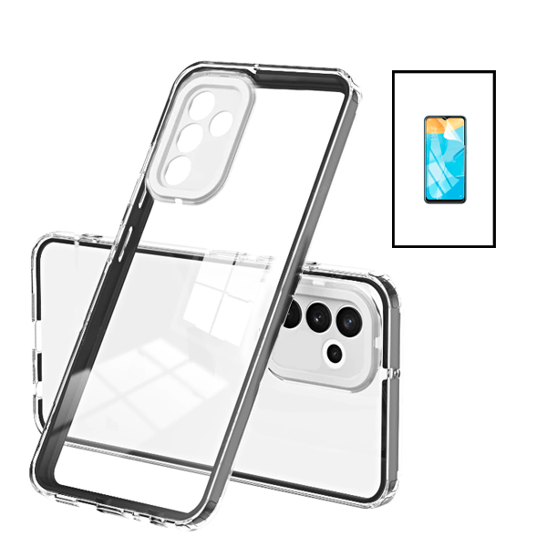 Kit Capa 360 Airbag Anti-Quedas Proteção de Camara + Pelicula Protectora de Hydrogel para Samsung Galaxy A04s - Transparente