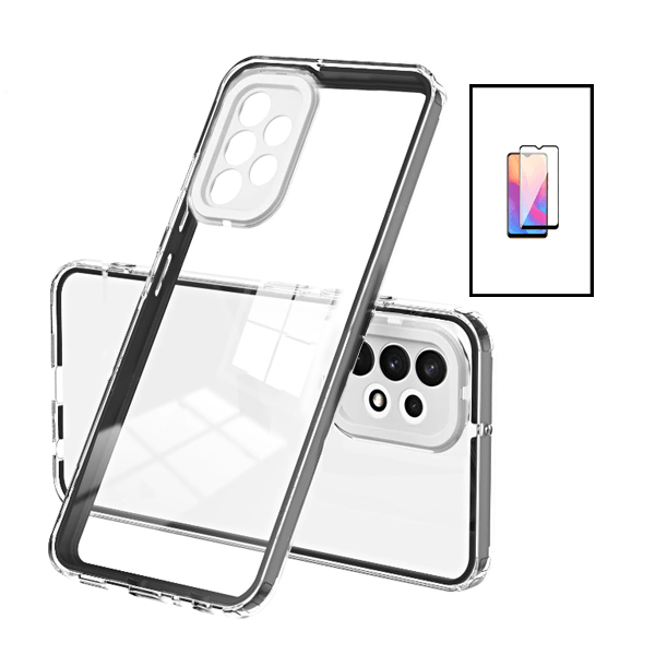 Kit Capa 360 Airbag Anti-Quedas Proteção de Camara + Pelicula de Vidro GorilasGlass para Samsung Galaxy A13 - Transparente