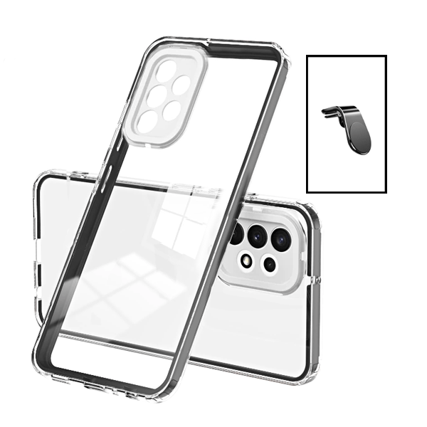 Kit Capa 360 Airbag Anti-Quedas Proteção de Camara + Suporte Magnético L para Samsung Galaxy A13 - Transparente