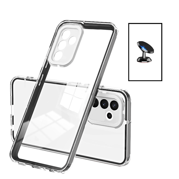 Kit Capa 360 Airbag Anti-Quedas Proteção de Camara + Suporte Magnético para Samsung Galaxy A13 5G - Transparente