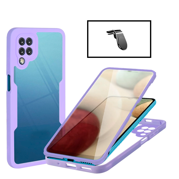 Kit Capa 360° Proteção Frente e Verso + Suporte Magnético L para Samsung Galaxy A13 5G - Lilás