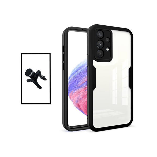 Kit Capa 360° Proteção Frente e Verso + Suporte Magnético Com Pernas para Samsung Galaxy A32 4G - Preto