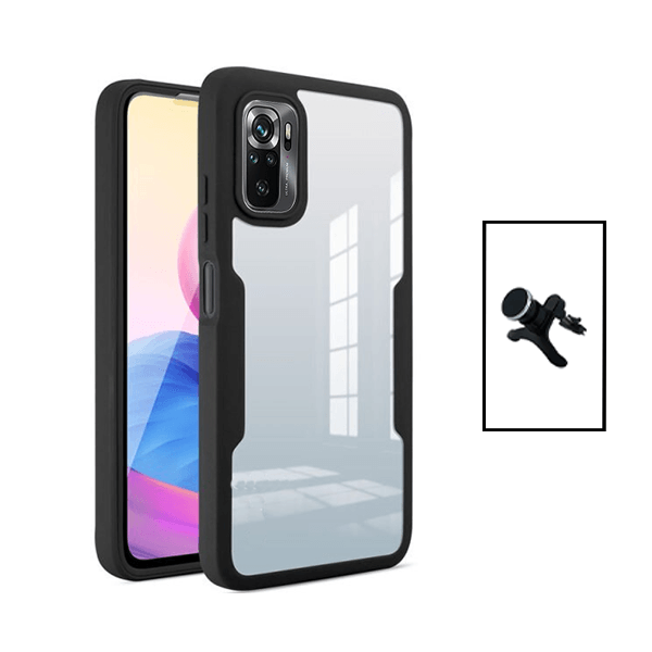 Kit Capa 360° Proteção Frente e Verso + Suporte Magnético Com Pernas para Xiaomi Poco M5S - Preto