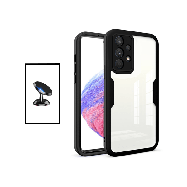 Kit Capa 360° Proteção Frente e Verso + Suporte Magnético para Samsung Galaxy A32 4G - Preto