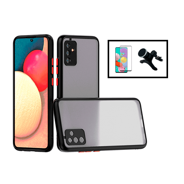 Kit Capa Traseira Proteção Camara + Película de Vidro Temperado GorilasGlass + Suporte Magnético Com Pernas para Samsung Galaxy M52 5G - Preto