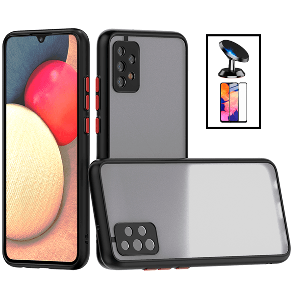 Kit Capa Traseira Proteção Camara + Película de Vidro Temperado GorilasGlass + Suporte Magnético para Samsung Galaxy A53 5G - Preto