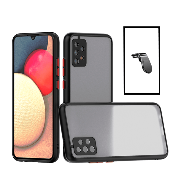Kit Capa Traseira Proteção Camara + Suporte de Carro Magnético L para Samsung Galaxy A23 5G - Preto