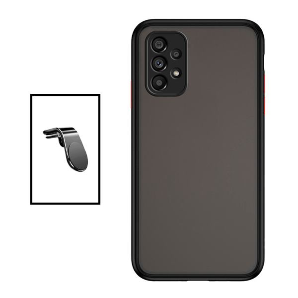 Kit Capa Traseira Proteção Camara + Suporte de Carro Magnético L para Samsung Galaxy A53 5G - Preto