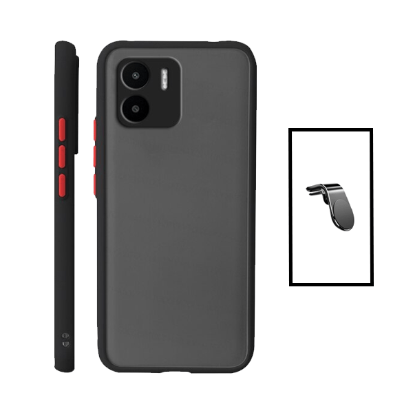 Kit Capa Traseira Proteção Camara + Suporte de Carro Magnético L para Xiaomi Redmi A2 - Preto