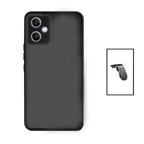 Kit Capa Traseira Proteção Camara + Suporte de Carro Magnético L para Xiaomi Redmi Note 12 - Preto