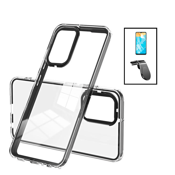 Kit Capa Duplo Airbag Anti-Quedas + Suporte Magnético L para Samsung Galaxy A04s - Transparente