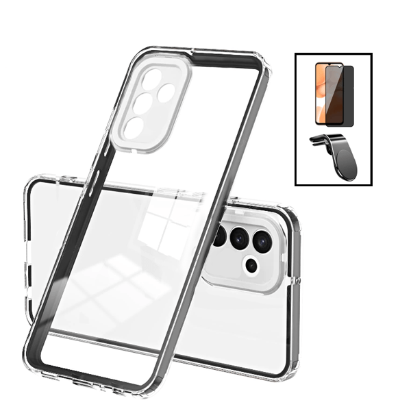 Kit Capa 360 Airbag Anti-Quedas Proteção de Camara + Suporte Magnético L para Samsung Galaxy A04s - Transparente