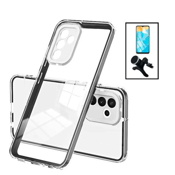 Kit Capa Duplo Airbag Anti-Quedas Proteção de Camara + Suporte reforçado de Carro para Samsung Galaxy A13 5G - Transparente