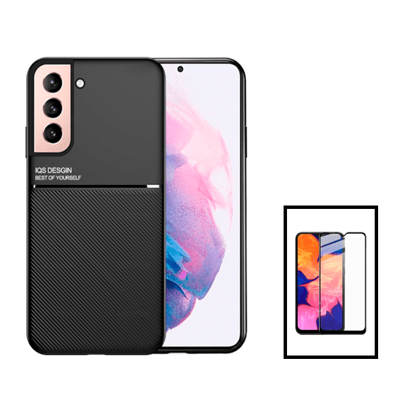 Kit Capa Traseira Magnética Anti Choque + Película de Vidro Temperado GorilasGlass para Samsung Galaxy S23 - Preto