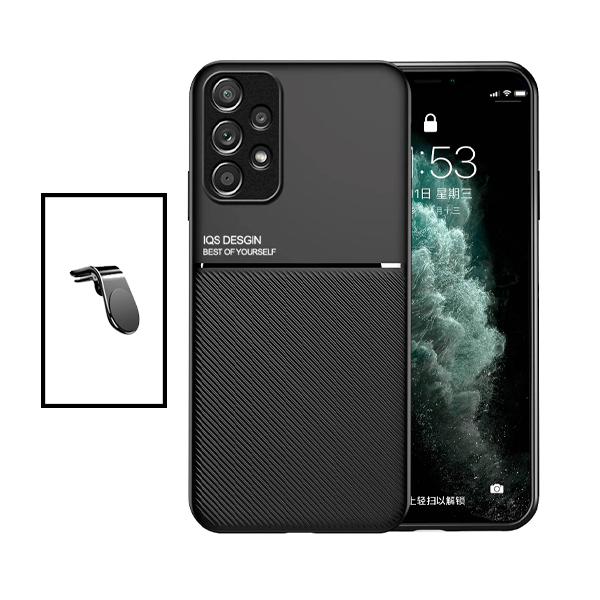 Kit Capa Traseira Magnética Anti Choque + Suporte de Carro Magnético L para Samsung Galaxy A33 5G - Preto