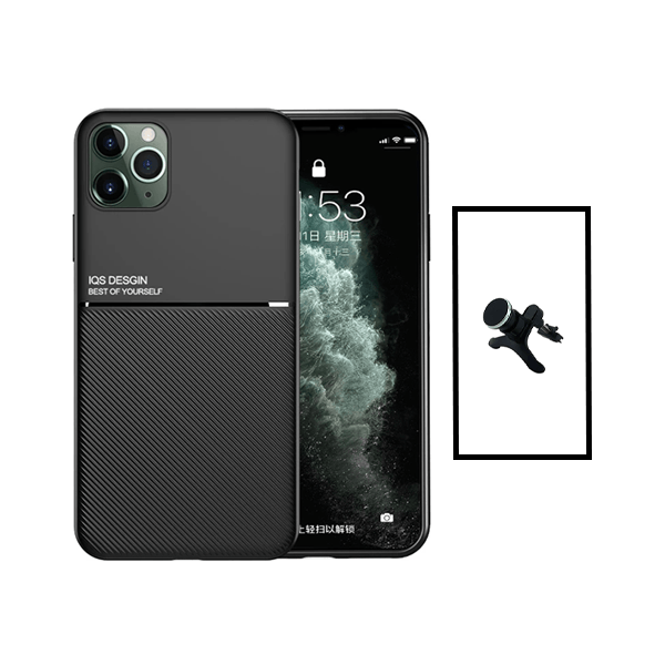 Kit Capa Traseira Magnética Anti Choque + Suporte Magnético Com Pernas para Apple iPhone 14 - Preto
