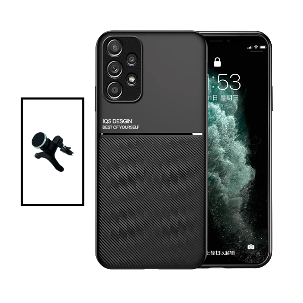 Kit Capa Traseira Magnética Anti Choque + Suporte Magnético Com Pernas para Samsung Galaxy A33 5G - Preto