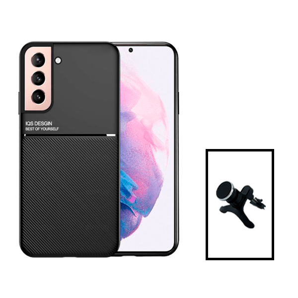Kit Capa Traseira Magnética Anti Choque + Suporte Magnético Com Pernas para Samsung Galaxy S23 - Preto