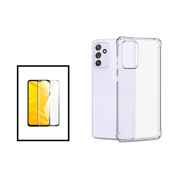 Kit Capa Traseira Super Proteção Transparente para + Película de Vidro Temperado GorilasGlass para Samsung Galaxy A53 5G - Transparente