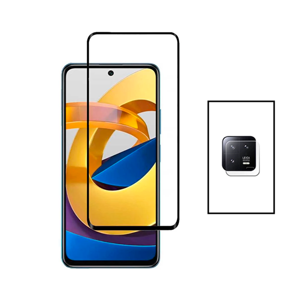 Kit Película Protectora para Câmara Traseira + Película de Vidro Temperado GorilasGlass para Xiaomi 13 - Transparente/Preto
