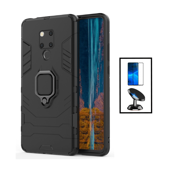 Kit Película de Vidro Temperado GorilasGlass + Capa de Proteção Militar Magnética + Suporte Magnético para Huawei Mate 20X 5G - Preto