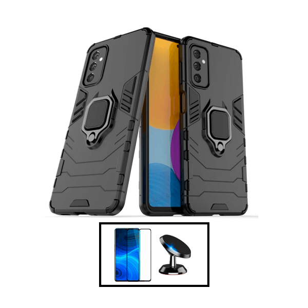 Kit Película de Vidro Temperado GorilasGlass + Capa de Proteção Militar Magnética + Suporte Magnético para Samsung Galaxy A04s - Preto