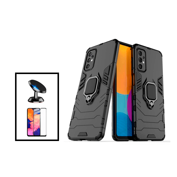 Kit Película de Vidro Temperado GorilasGlass + Capa de Proteção Militar Magnética + Suporte Magnético para Samsung Galaxy A23 - Preto