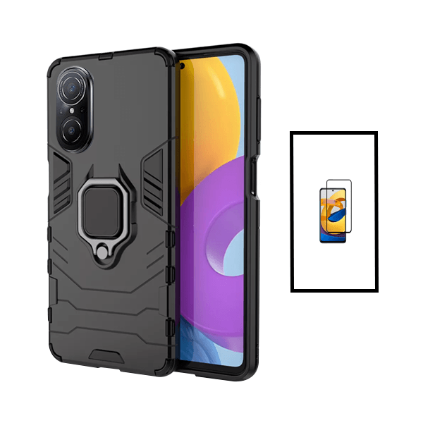 Kit Película de Vidro Temperado GorilasGlass + Capa de Proteção Militar Magnética para Huawei Nova 9 SE - Preto