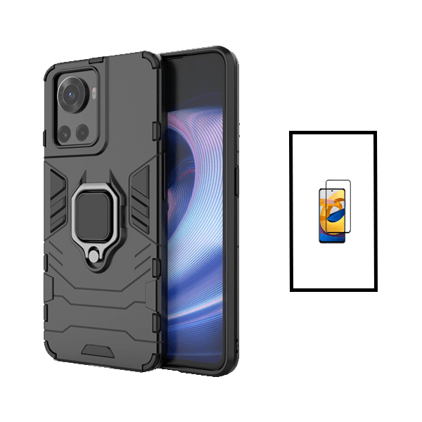 Kit Película de Vidro Temperado GorilasGlass + Capa de Proteção Militar Magnética para OnePlus 10R 150W - Preto