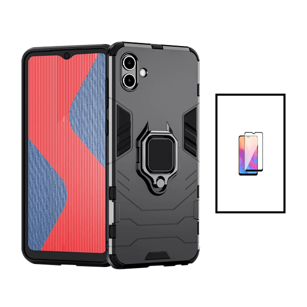 Kit Película de Vidro Temperado GorilasGlass + Capa de Proteção Militar Magnética para Samsung Galaxy M13 5G - Preto