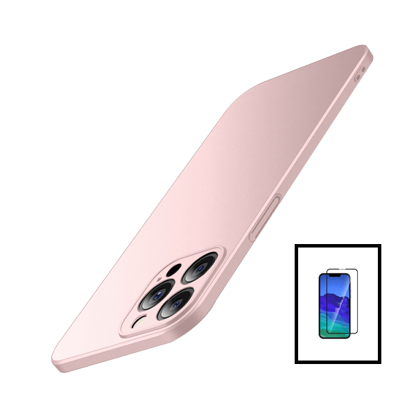 Kit Película de Vidro Temperado GorilasGlass + Capa Rígida e Fina para Apple iPhone 14 - Rosa