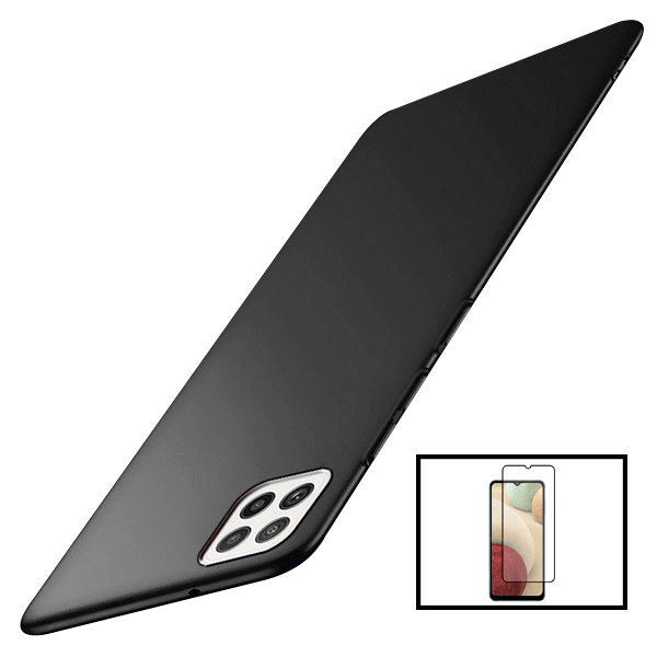 Kit Película de Vidro Temperado GorilasGlass + Capa Rígida e Fina para Samsung Galaxy A22 5G - Preto