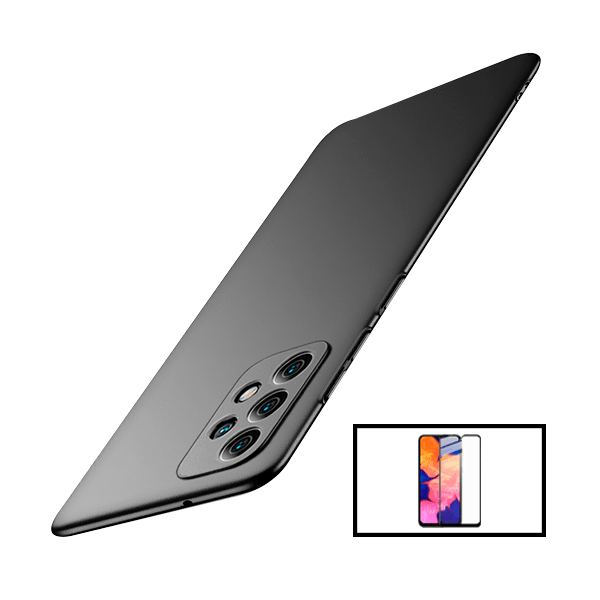 Kit Película de Vidro Temperado GorilasGlass + Capa Rígida e Fina para Samsung Galaxy A73 5G - Preto