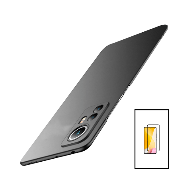 Kit Película de Vidro Temperado GorilasGlass + Capa Rígida e Fina para Xiaomi 12 Lite - Preto