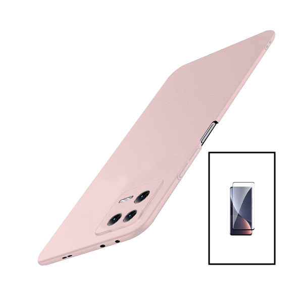 Kit Película de Vidro Temperado GorilasGlass + Capa Rígida e Fina para Xiaomi 13 Pro - Rosa