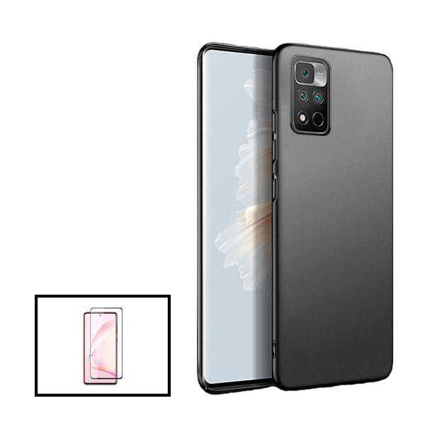 Kit Película de Vidro Temperado GorilasGlass + Capa Rígida e Fina para Xiaomi Poco X4 NFC - Preto
