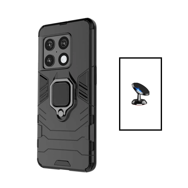 Kit Suporte Magnético + Capa de Proteção Militar Magnética para OnePlus Ace Pro - Preto