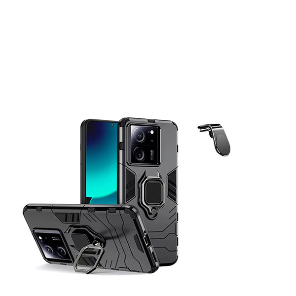 Kit Suporte de Carro Magnético L + Capa de Proteção Militar Magnética GIFT4ME para Xiaomi 13T - Preto