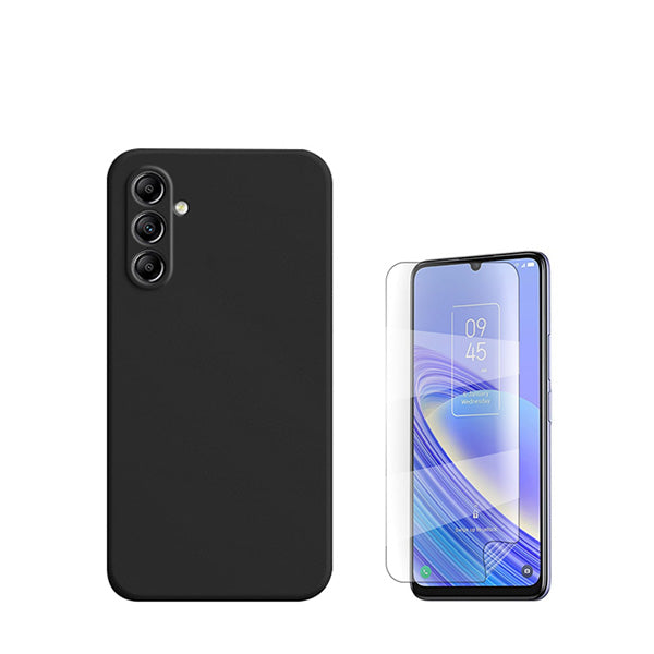 Kit Película Protectora de Hydrogel Frente + Capa Proteção Traseira Silicone Phonecare para Samsung Galaxy A15 - Preto
