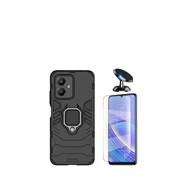 Kit Película Protectora de Hydrogel Frente + Capa de Proteção Militar Magnética + Suporte Magnético GIFT4ME para Xiaomi Redmi 13C 5G - Preto