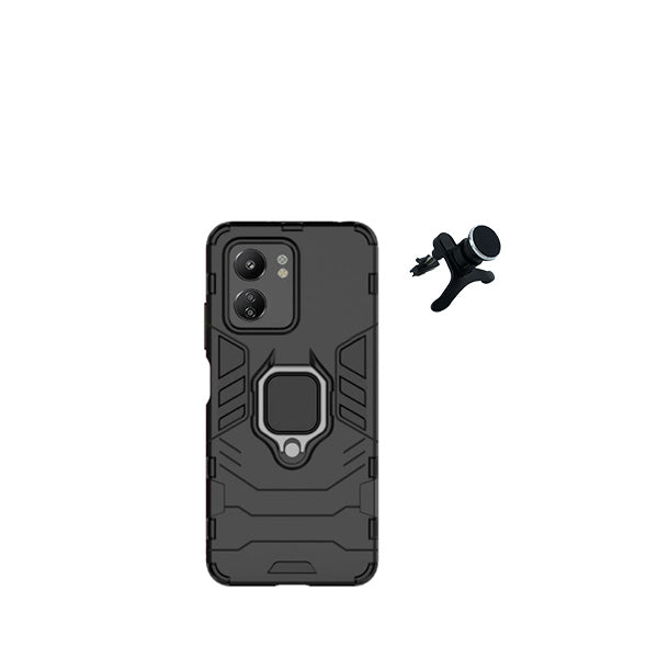 Kit Suporte Magnético Com Pernas + Capa de Proteção Militar Magnética GIFT4ME para Xiaomi Redmi 13C - Preto